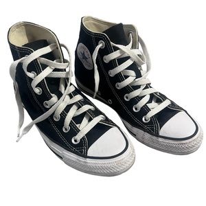 black and white high top converse